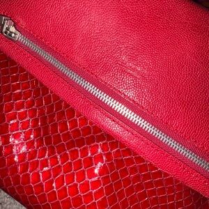Hammitt Red Textured Leather Clutch